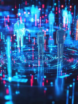 Customer Segmentation Analysis, holographic demographic data, futuristic marketing strategy