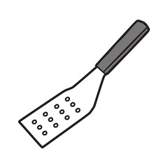 black and white long spatula picture wooden handle