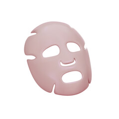 A rendering of a silicone or cloth face mask. For skin care and nourishment. Vector illustration in 3d style on isolated white background