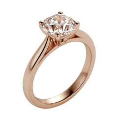 Rose gold engagement ring with a large diamond