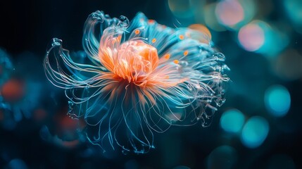 Obraz premium Macro shot of a colorful aquatic flower