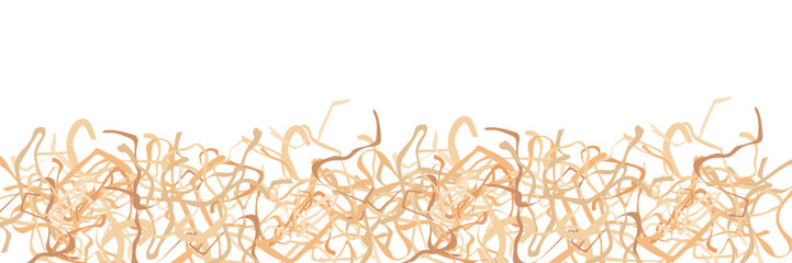 Decorative hay how border or frame for decorating Easter eggs. Dry grass for nest. Happy Easter holiday. Vector background for decoration, gifts and illustrations.