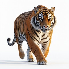 Obraz premium Majestic Siberian Tiger Walking Powerful Wild Cat Orange Fur Closeup