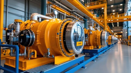 A comprehensive view of a state of the art mechanical engineering facility showcasing intricate pipes valves and an array of industrial machinery