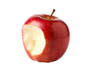 Bitten Red Apple, Juicy Fruit, Fresh and Crisp, Healthy Snack Option