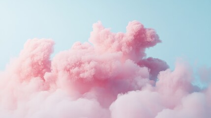 Fototapeta premium Dreamy Pink Cloudscape: A Serene Pastel Paradise