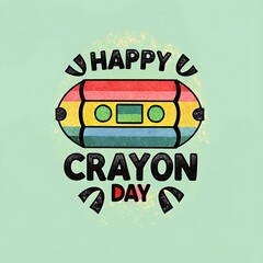 Happy Crayon day design for national celebration poster
