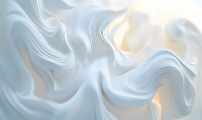 Obraz premium Abstract swirling cream texture, light background, product backdrop
