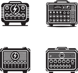 Vintage Guitar Amplifier Silhouettes Collection