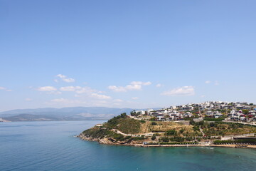 Turkish Aegean coast, picturesque landscapes of Turkey, greenery and sea, May 2023, 2