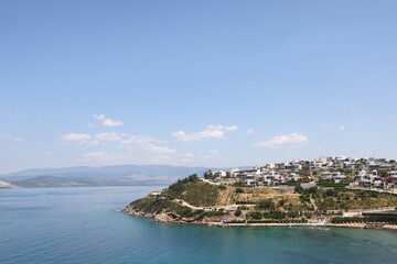 Turkish Aegean coast, picturesque landscapes of Turkey, greenery and sea, May 2023, 2