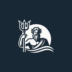 God Poseidon Trident Logo