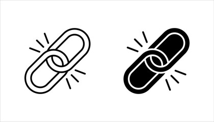 chain link icon set, isolated on white background.