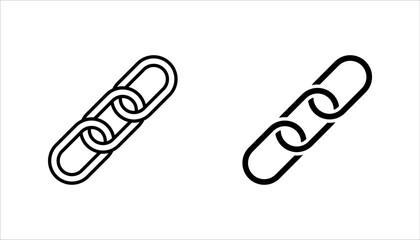 chain link icon set, isolated on white background.