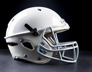 Fototapeta premium side view of white football helmet