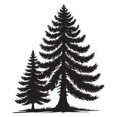 Pine Tree Silhouette - Bold and Striking Pine Tree Outline - Pine Tree Vector - Pine Tree Illustration - Minimalist Pine Silhouette - Pine Vector - Pine Digital Art
