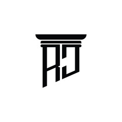 RJ monogram logo design letter text name symbol monochrome logotype alphabet character simple logo