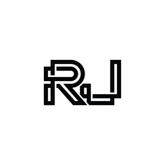 RJ monogram logo design letter text name symbol monochrome logotype alphabet character simple logo