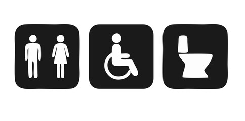 WC icon set on white background