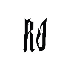 RJ monogram logo design letter text name symbol monochrome logotype alphabet character simple logo