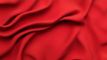 Red silk fabric with subtle heart patterns, elegant romance, 3D illustration