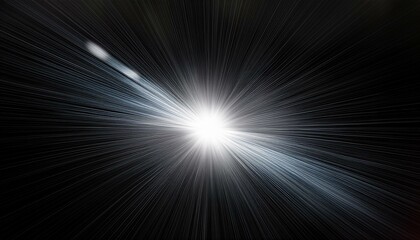 White Sparkle Light Effect with Glowing Silver Rays - Transparent Background, Lens Flare & Starburst PNG