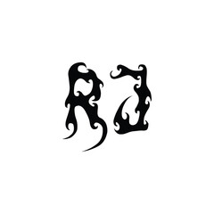 RJ monogram logo design letter text name symbol monochrome logotype alphabet character simple logo