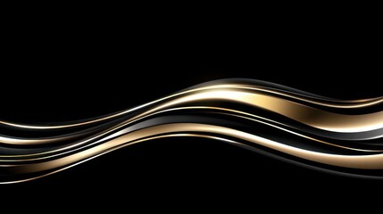 Abstract Gold Black Waves Background.