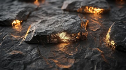 Glowing Rocks Abstract Background