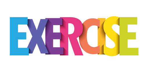 EXERCISE colourful vector typography banner