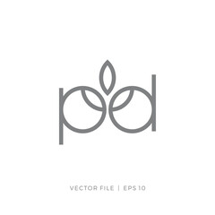 initial letter ambigram PD DP leaf flower logo