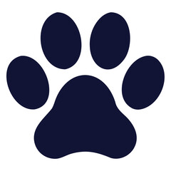 Obraz premium Minimalist Dog Paw Print Vector Silhouette 