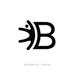 initial letter B body human logo