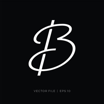 initial letter B script handwritten logo