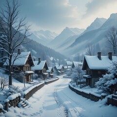 Naklejka premium 아름다운 설경 1