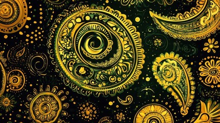 Golden Paisley Pattern