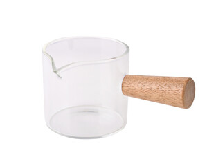 Wooden Handle Glass Measuring Cup Single Mouth on transparent png
