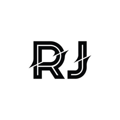 RJ monogram logo design letter text name symbol monochrome logotype alphabet character simple logo