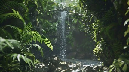 A waterfall is a breathtaking natural phenomenon where water cascades over a steep cliff or ledge, often creating a stunning display of power and beauty. The rushing water tumbles down with a thundero