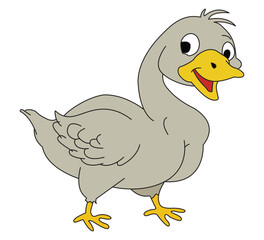 A white duck smiling vector illustration