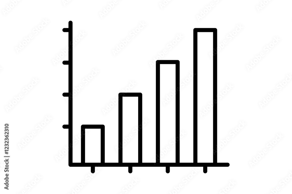 Poster bar chart icon vector. icon related to graph and seo . suitable for web site, app, user interfaces, 