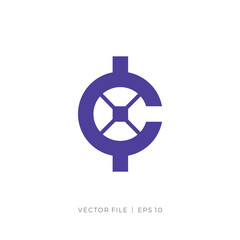 initial letter C currency blockchain bitcoin altcoin logo