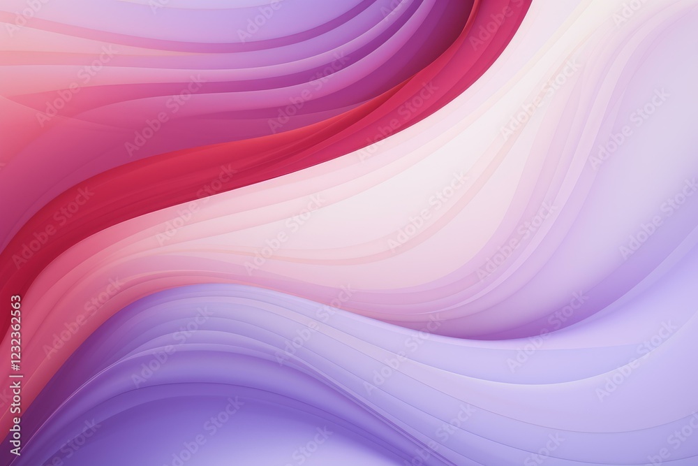 Aufkleber Smooth, undulating waves of pink and purple hues create a captivating abstract composition, ideal for backgrounds and design projects