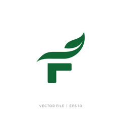 initial letter F leaf leaves nature  logo