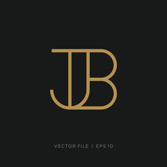 Initial letter JB monogram outline logo