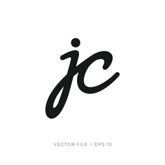 Initial letter JC script lowercase logo