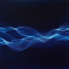 Abstract blue wave particle background