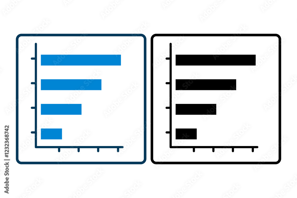 Poster bar chart icon vector. icon related to graph and seo . suitable for web site, app, user interfaces, 
