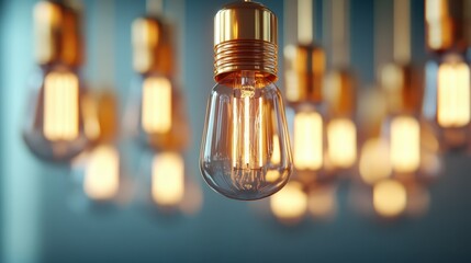 A stunning collection of illuminated retro light bulbs creates a warm and inviting ambiance, perfect for evoking nostalgia and enhancing interior spaces.