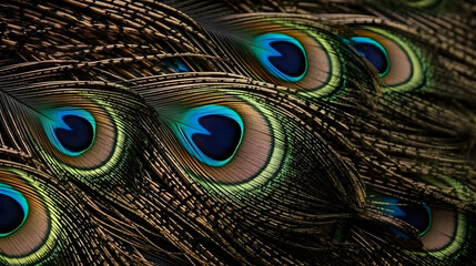 Obraz premium a close up of peacock feathers